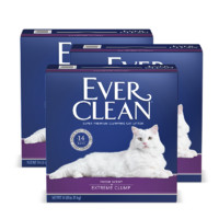EVER CLEAN 铂钻 EverClean铂钻美国进口猫砂紫标14磅*3盒膨润土除臭猫砂