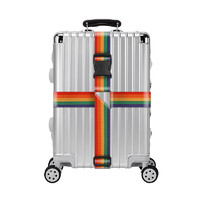 班哲尼 十字打包带出国托运拉杆箱捆绑带扎带行李箱托运打包带旅行安全捆箱带含行李书写牌彩虹色
