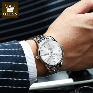 欧利时（OLEVS）瑞士认证品牌手表全自动机械防水送男士大表盘简约气质腕表国表