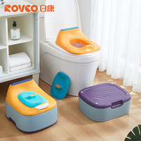 日康（rikang）儿童马桶 宝宝座便器婴儿便盆  PP硬垫三合一功能 方型三合一 柠檬黄 【PP光滑垫】