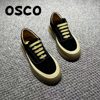 OSCO 流行男春夏爆款大頭板鞋休閑鞋潮流低幫男鞋網紅小白鞋帆布鞋