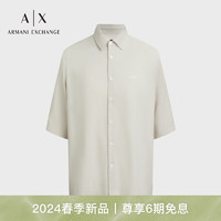 阿玛尼ARMANI EXCHANGE24春季AX男装宽松短袖字母LOGO衬衫