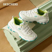 斯凯奇（Skechers）女鞋小白熊女士休闲鞋子厚底增高百搭运动软底老爹鞋女99999863 白色/绿色/WGR 37.5