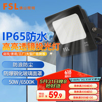 FSL佛山照明LED投光灯50W工业灯照明探照灯户外IP65防水6500K天耀 50W白光 照射约75-115平方