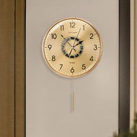 Compas 康巴丝 挂钟客厅 创意时钟卧室石英钟表挂墙 ZD3350-1 AI自动对时款 32cm