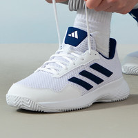 adidas 阿迪達斯 網球鞋男女兒童運動鞋學生羽毛球鞋ID2470 白藍 37