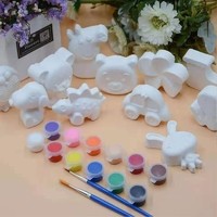 贝可麦拉 DIY玩具礼物 10个随机白坯+12色颜料+2画笔