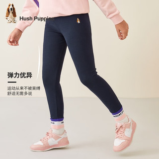 暇步士（Hush Puppies）童装女童打底裤秋装儿童裤子打底裤弹力舒适面料时尚休闲潮 钻石黑 130cm