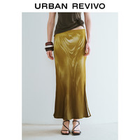 URBAN REVIVO 女士摩登魅力氛围感印花直筒半裙 UWG540066 黄色 M