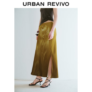 URBAN REVIVO 女士摩登魅力氛围感印花直筒半裙 UWG540066 黄色 M