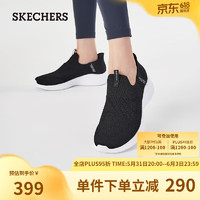 斯凯奇（SKECHERS）SLIP IN闪穿系列女士缓震舒适一脚蹬运动鞋149708 黑色/白色/BKW 39.5