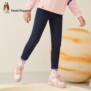 暇步士（Hush Puppies）童装女童打底裤秋装儿童裤子打底裤弹力舒适面料时尚休闲潮 钻石黑 120cm