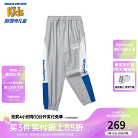 Skechers斯凯奇儿童长裤夏季男童校园风百搭休闲束脚裤L224B017 极致灰/028Q 160cm