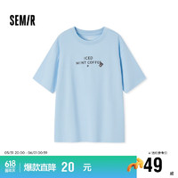 Semir 森马 短袖T恤女宽松2023秋季字母套头衫简约风101523100005