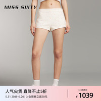 MISS SIXTY2024夏季短裤女法式高级中腰百搭显瘦花式呢设计感 米白 XS