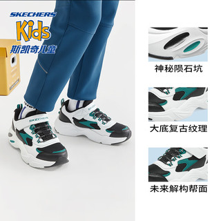 斯凯奇（Skechers）斯凯奇儿童熊猫鞋陨星熊休闲男女童运动鞋休闲老爹鞋 女童/白色/黑色/粉红色/WBPK 31码