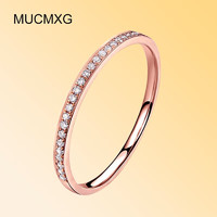 MUCMXG 细排钻通体925银小戒指女个性设计戒叠戴