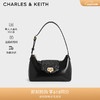 CHARLES&KEITH24夏季简约翻盖手提法棍腋下包女CK2-20671648 Black黑色 S