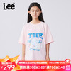 Lee男女童夏季纯棉短袖T恤2024新款女孩时尚半袖儿童装上衣夏装 粉色 120cm