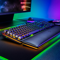 88VIP：RAZER 雷蛇 猎魂光蛛V2模拟光轴RGB背光电脑电竞游戏机械键盘带腕托