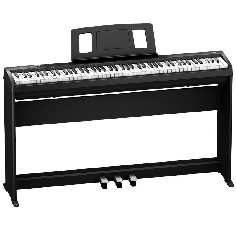 便携式88键重锤电子钢琴 FP18黑色主机+原装木架+三踏板+【配件礼包】