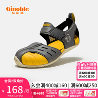 Ginoble 基诺浦 学步鞋 夏款 1-5岁儿童凉鞋线下同款 机能鞋 宝宝鞋子 TXG1186 深灰色 130mm_内长14/脚长13.0-13.5cm