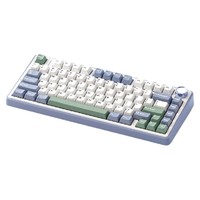 PLUS会员：AULA 狼蛛 F75  三模无线机械键盘 80键 雪杉绿 收割者轴 RGB