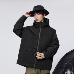 bosideng波司登冬新款男短款露营羽绒服秋冬外套登山服美拉德