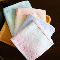 XHAYASHI 日本进口小方巾纯棉洗脸婴儿毛巾家用成人女儿童洗脸巾 苏必利尔方巾 绿+绿