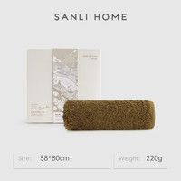 SANLI 三利 毛巾埃及棉加厚纯棉伴手礼送人家用全棉吸水抗菌柔软不易掉毛 可可棕