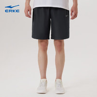 ERKE 鸿星尔克 运动裤男夏季透气弹力宽松凉跑步短裤男裤  正黑 2XL