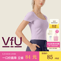 VFU 美背瑜伽服上衣女凉感健身运动短袖罩衫紧身普拉提训练衣服夏 琉璃紫 S