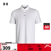 安德玛 UNDERARMOUR）Tour Tips男子粘合门襟高尔夫运动Polo衫1381928 白色100 XL