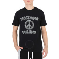 MOSCHINO X The Flintstones 黑色纯棉印花 T 恤
