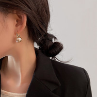 Trendolla 簡約個性潮精致珍珠耳扣時尚百搭氣質網紅耳環韓國輕奢設計感耳飾 珍珠耳扣