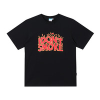 DONSMOKE 美式街头嘻哈火焰大logo宽松休闲短袖T恤