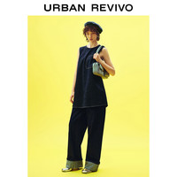 URBAN REVIVO 水果系列 女明线无袖牛仔连衣裙 UWU840067 蓝色 L