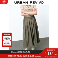 UR2024夏季新款女装简约风松紧腰超宽松廓形长半裙UWU540049