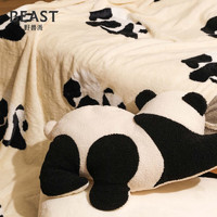 THE BEAST 野獸派 熊貓嘭嘭二合一法蘭絨暖香毯/抱枕汽車頭枕腰靠車載靠枕