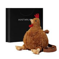 Augtarlion 公雞可愛玩偶包毛絨單肩手機包情人節生日禮物女