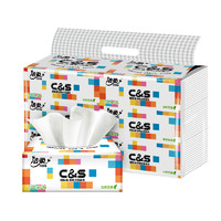 88VIP：C&S 洁柔 抽纸卫生纸3层100抽6包餐巾纸家用实惠装款纸巾纸抽
