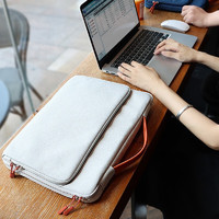 威納登 筆記本電腦包手提收納包男女蘋果華為聯想惠普14-15.6英寸保護套 典雅灰