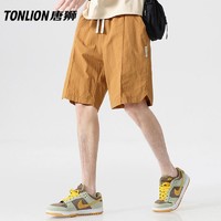 百亿补贴：TONLION 唐狮 夏季男士沙滩裤薄款宽松休闲时尚五分裤帅气透气舒适过膝短裤