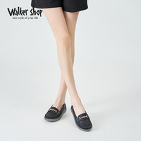 Walker Shop女鞋2024女士豆豆鞋女休闲乐福鞋女浅口单鞋子女C141009 黑色 37 