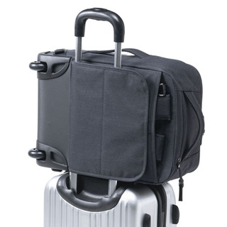 SANWA SUPPLY 6WAY双肩拉杆包 商务背包带轮 拉杆书包男女 旅行包登机包行李包 深蓝色