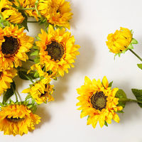 BHM 貝漢美 向日葵仿真花束擺件假花太陽花客廳插花餐桌花藝軟裝飾品