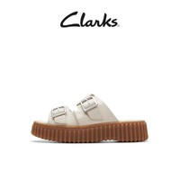 Clarks 其乐 女鞋夏季摩登时尚金属搭扣厚底饼干凉拖鞋