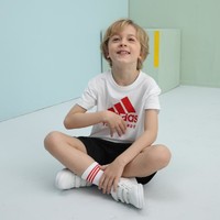 adidas 阿迪达斯 儿童装男女童T恤短袖舒适透气圆领中小童时尚百搭上衣