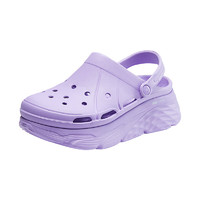 SKECHERS 斯凯奇 泡泡鞋洞洞鞋拖鞋女夏季易穿透气增高疏水踩屎感包头凉鞋 PUR紫色