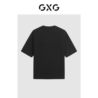 GXG奥莱 2024年夏季凉感男士潮流创意印花休闲宽松短袖t恤男 黑色 165/S